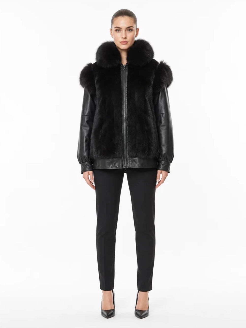 Vintage Fur & Leather Jacket Size M/L